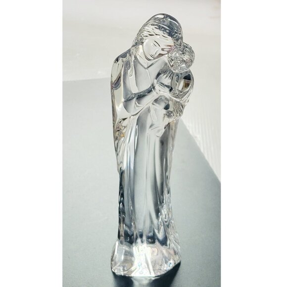 Baccarat Crystal 9" Tall Sculpture Mother VIRGIN MARY, CHILD Baby Jesus Nativity